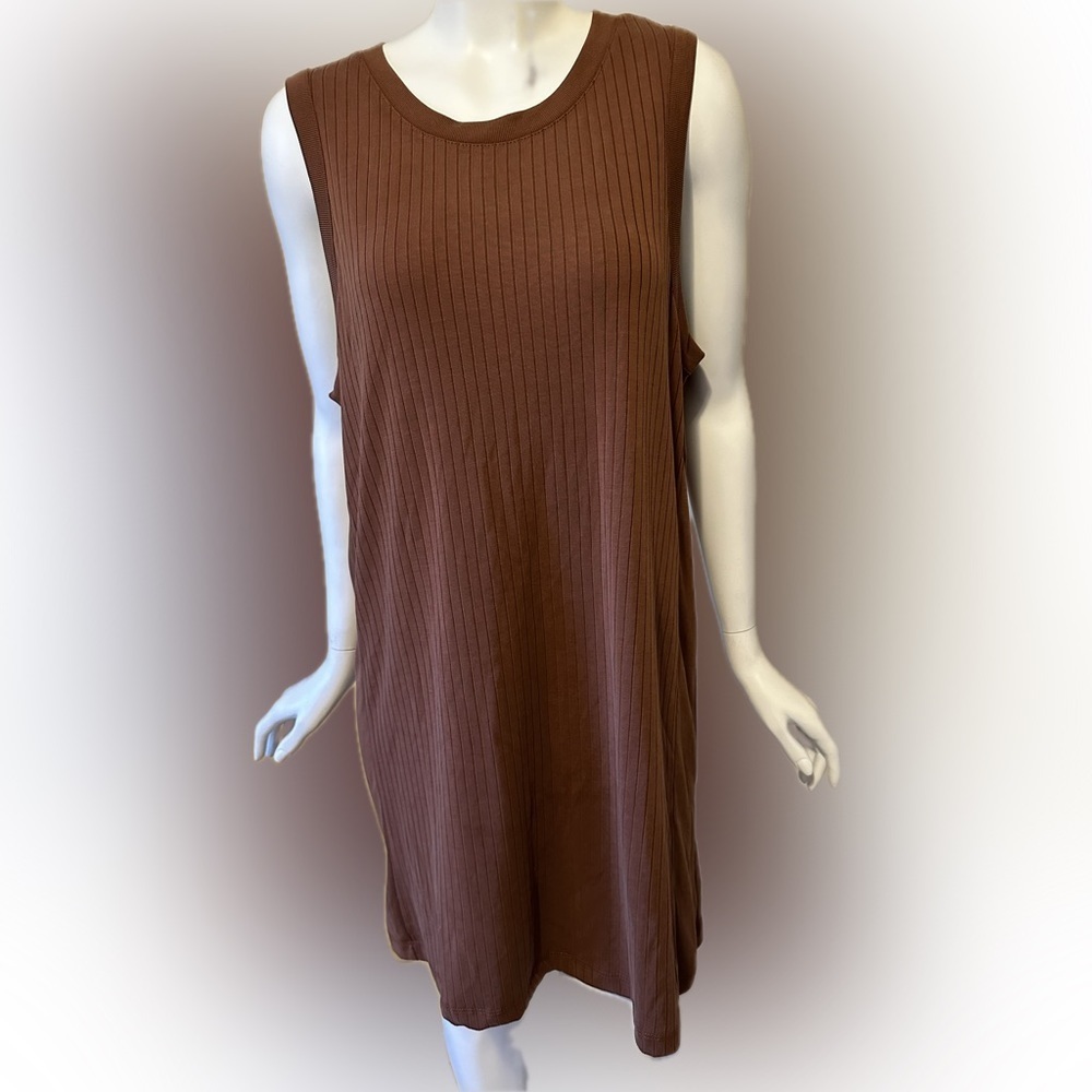 SALTWATER LUXE Ribbed Cotton Tank Dress Brick Size XL NEW WITH‎ TAGS